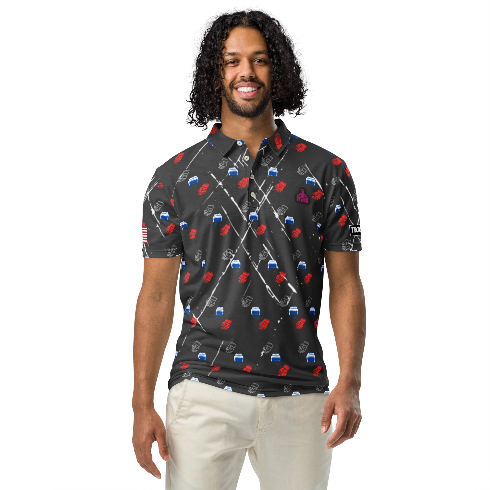 Puck Boy Hockey Dark Polo