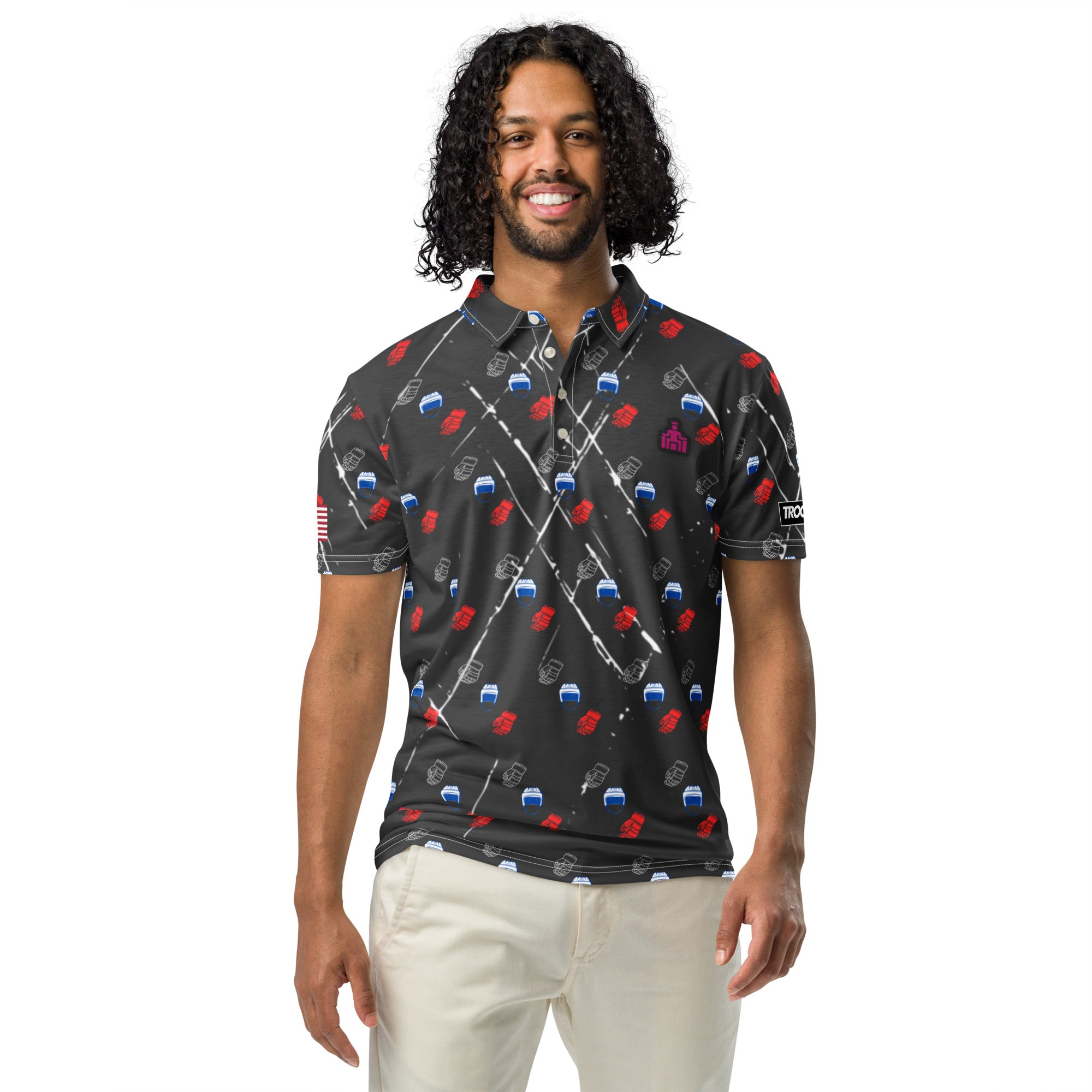 Puck Boy Hockey Dark Polo